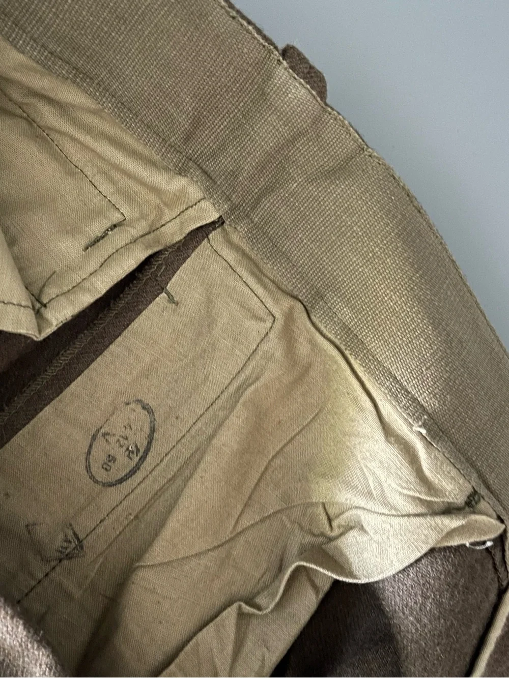 Veyrier Limoges French Molten Wool Trousers Vintage 32 Military Uniform Grunge
